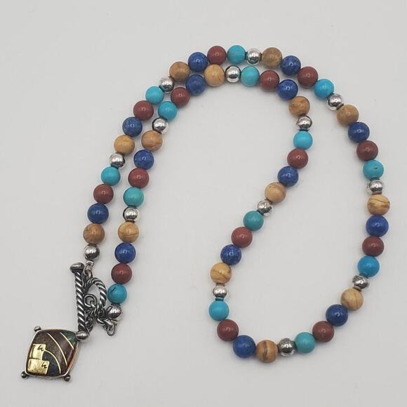 Carolyn Pollack Jewelry - Carolyn Pollack Relios Sterling 925 Silver Multi Gemstone Bead Necklace 16 in.
